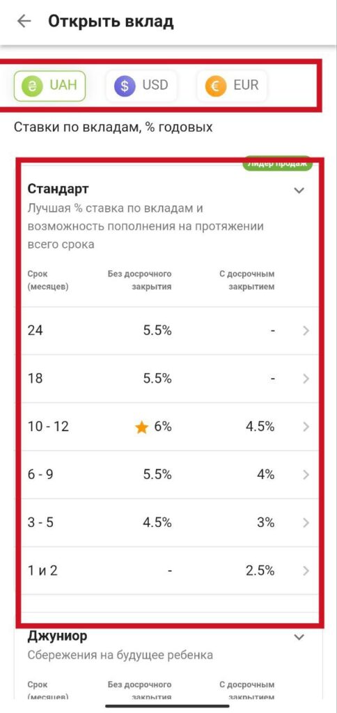 Шаг 4 открытие депозита