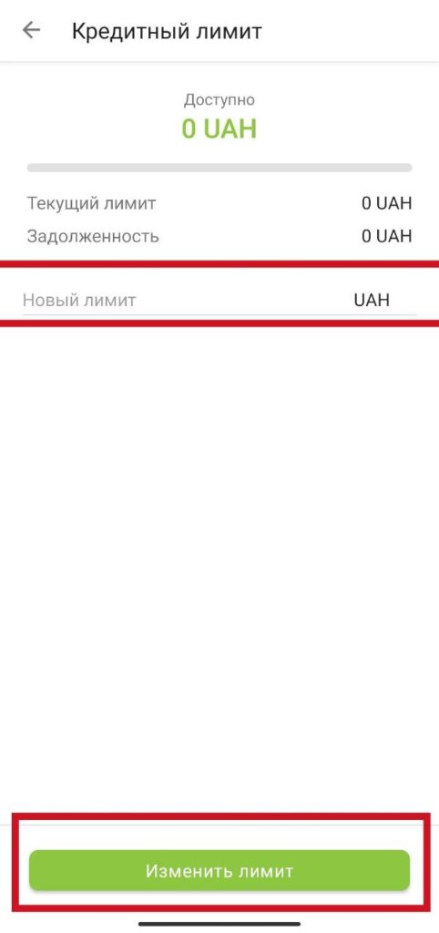 Шаг 5 изменение кредитного лимита